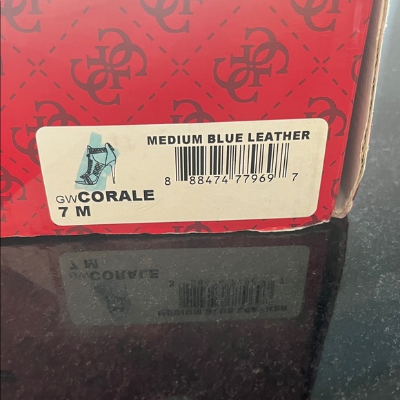 Guess GW Corale  Turquoise High Heel Sandals Sz-7 - Picture 5 of 13